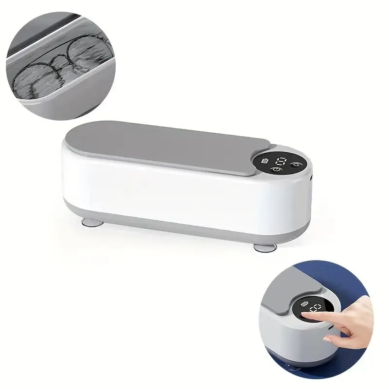 1PC Glasses cleaning machine, high-frequency vibration, suitable for watches, dentures, etc. - durable plastic structure