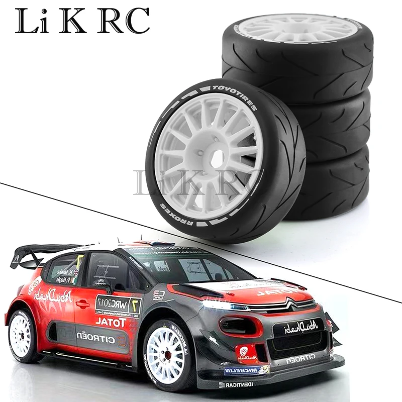 

4pcs Short Course Truck Tires Tyre Wheel 17mm Adapter For 1/8 pull WRC Feishen Ping Run GT tire racing highway