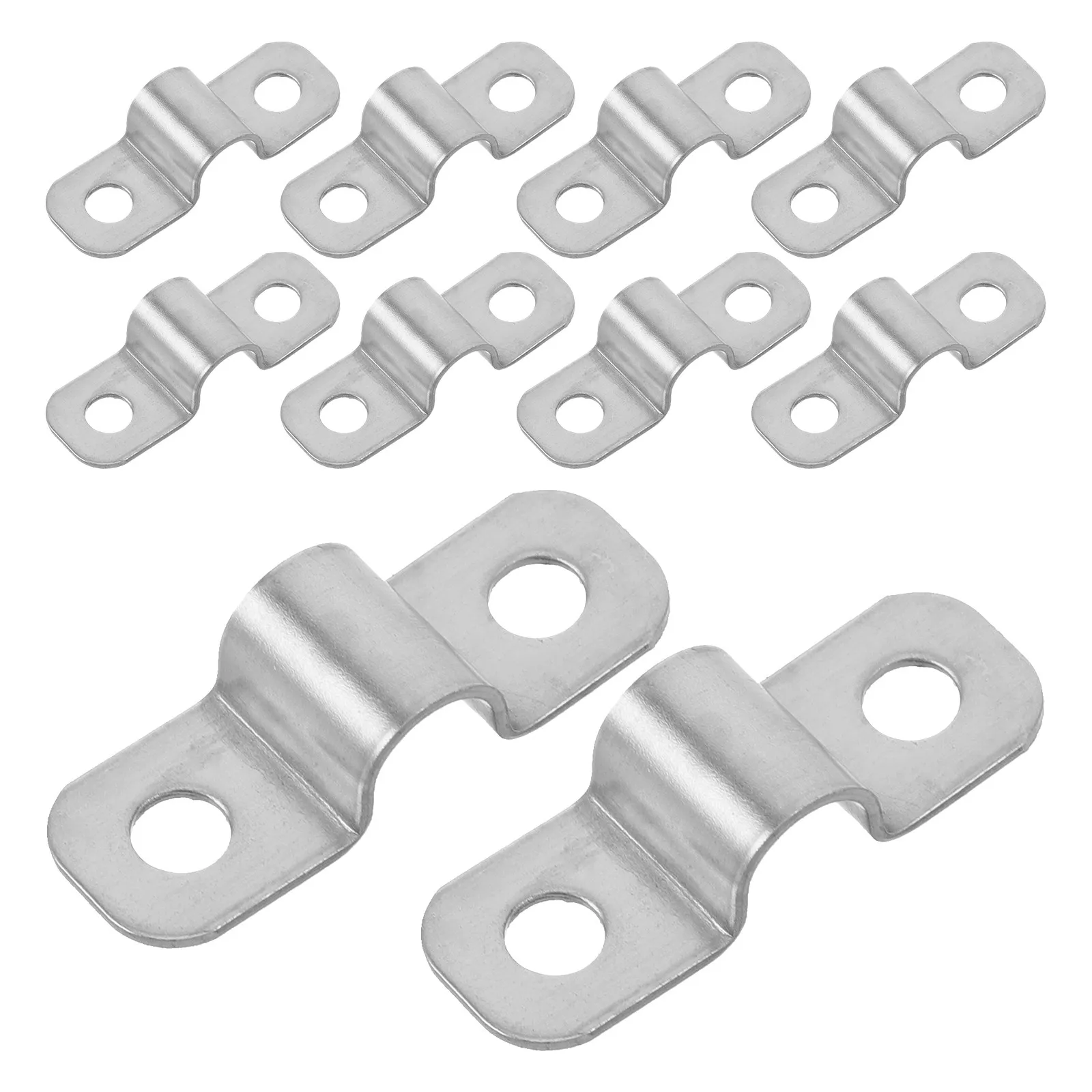 100Pcs Outdoor Cable Clamps Stainless Steel Heavy Duty Fence Wire Fixing Clips Barbed Wire Mesh Fasteners Pipe Mounting Straps