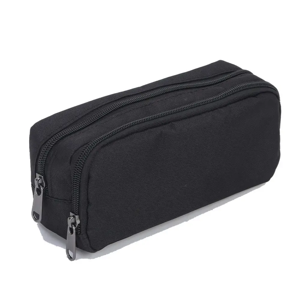 Double Layered Portable Pen Bag Large Capacity Wear-resistant Students Pencil Case Oxford Cloth Zipper Stationery Organizer