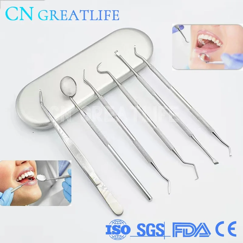 Household Dental Appliance Oral Care Teeth Whitening Tool Stainless Steel Dental Mirror Dental Kit Pocket Mouth Mirror