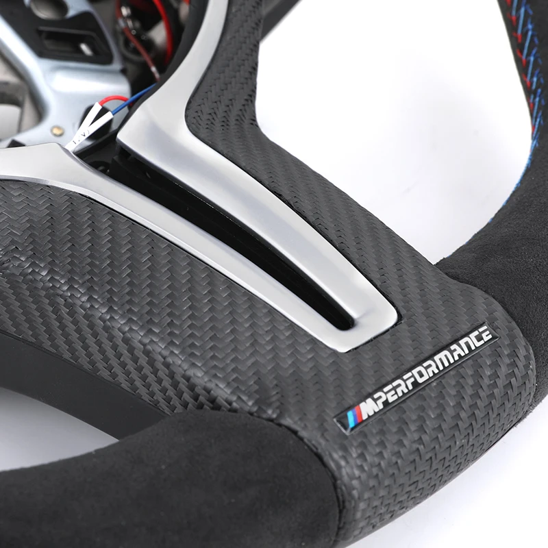 مع الكربون الجاف الكانتارا LED M الأداء عجلة القيادة لسيارات BMW F10 M5 F20 F30 M3 F80 M4 F82 M2 F87 F90 F11 F13 E90 E92