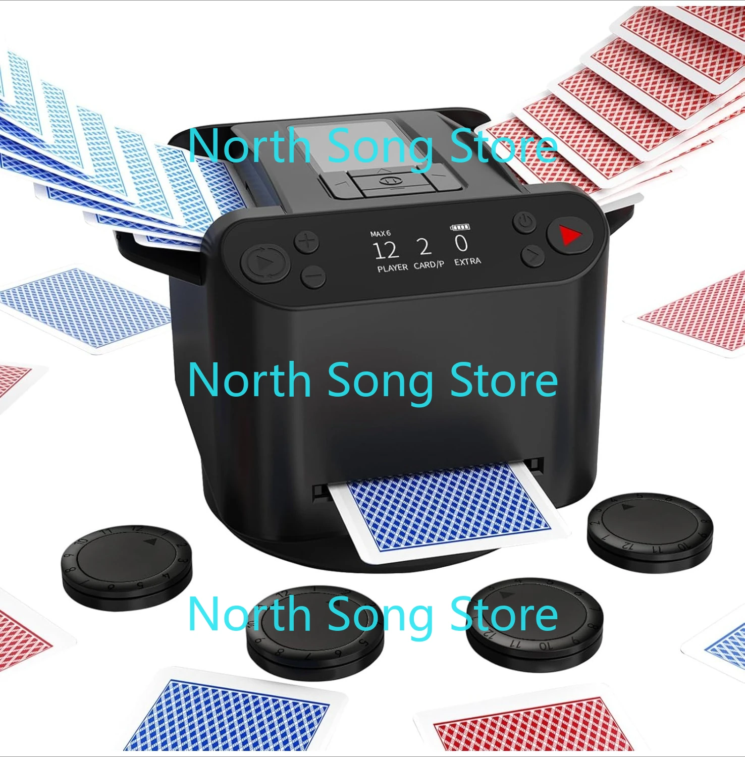 

Автоматическая машина для перемешивания карт и дилер — 1-2 колоды, поддержка 12 игроков, 4 пульта дистанционного управления для рисования для покера, UNO, Phase 10, Skip-Bo, Rummy