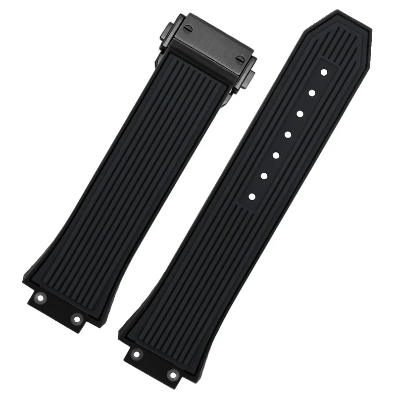 Watch Accessories 27mmx17mm For HUBLOT Series watchband Silicone Strap 22mm Folding Buckle Rubber Men\'s belt wristband bracelet