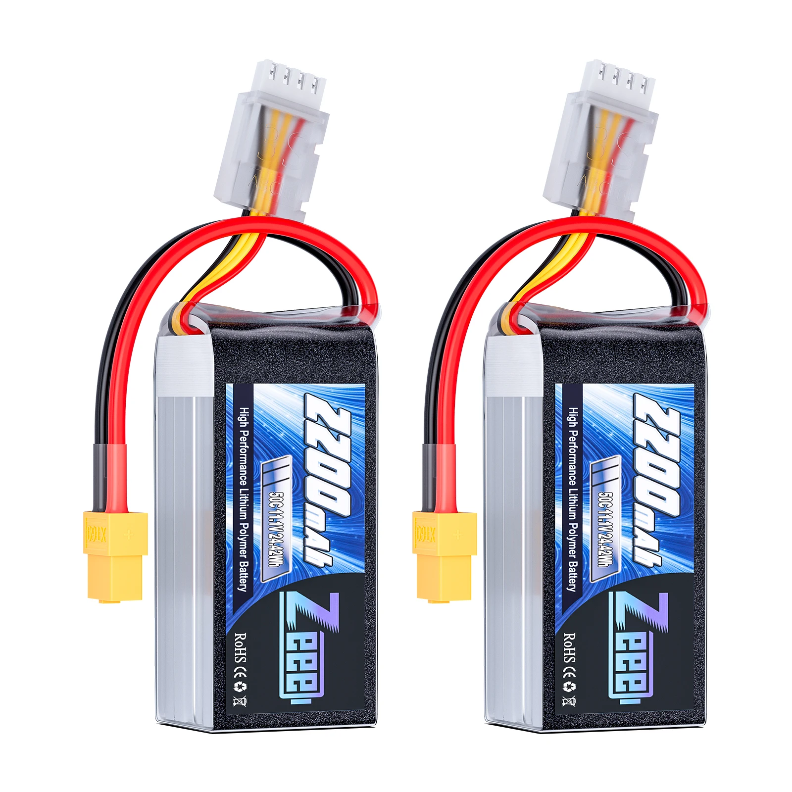 2 stks Zeee 3 S 2200 mAh Shorty Lipo Batterij 11.1 V 50C met T/XT60 Plug voor RC Auto Vrachtwagen Drone Vliegtuig FPV RC Hobby Modellen Onderdelen