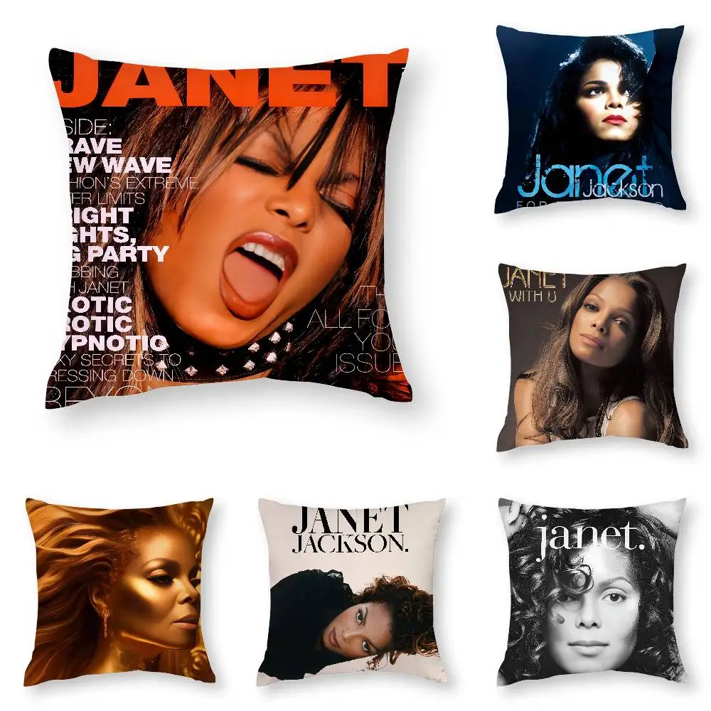 لطيف J-JanetS J-JacksonS كيس وسادة ثلاثية الأبعاد طباعة ألياف البوليستر 40*40 سنتيمتر أريكة المنزل رمي الديكور مهرجان هدية