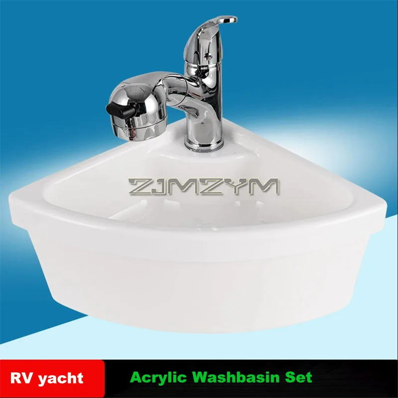 1Pc RV Water Basin Acrylic Foldable Washbasin Self-Modified RV Bathroom Accessories