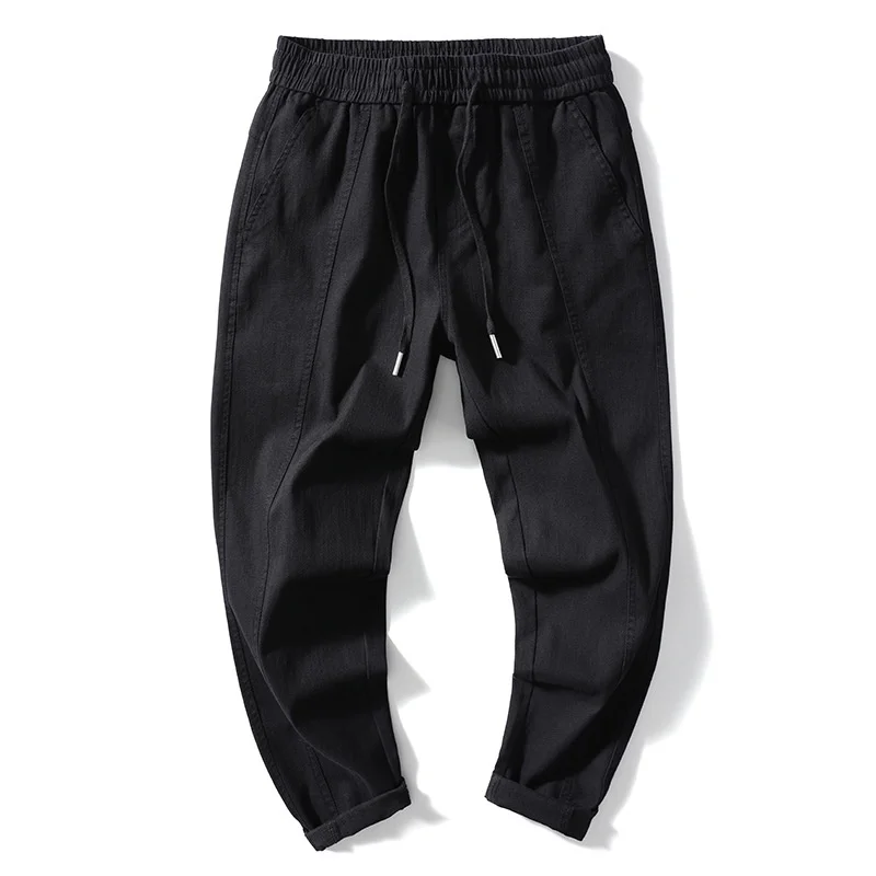 ربيع جديد LK الرجال عادية فضفاض صالح السراويل الشاملة مزدوجة الشق با Thiened Busin بدلة رسمية لون نقي ملابس السهرة