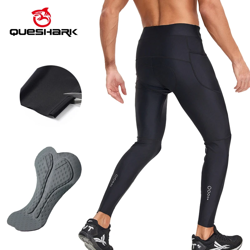 

Мужские велосипедные шорты Queshark с 3D подкладкой, быстросохнущие эластичные колготки для горного/дорожного велосипеда, брюки для высокопроизводительной езды