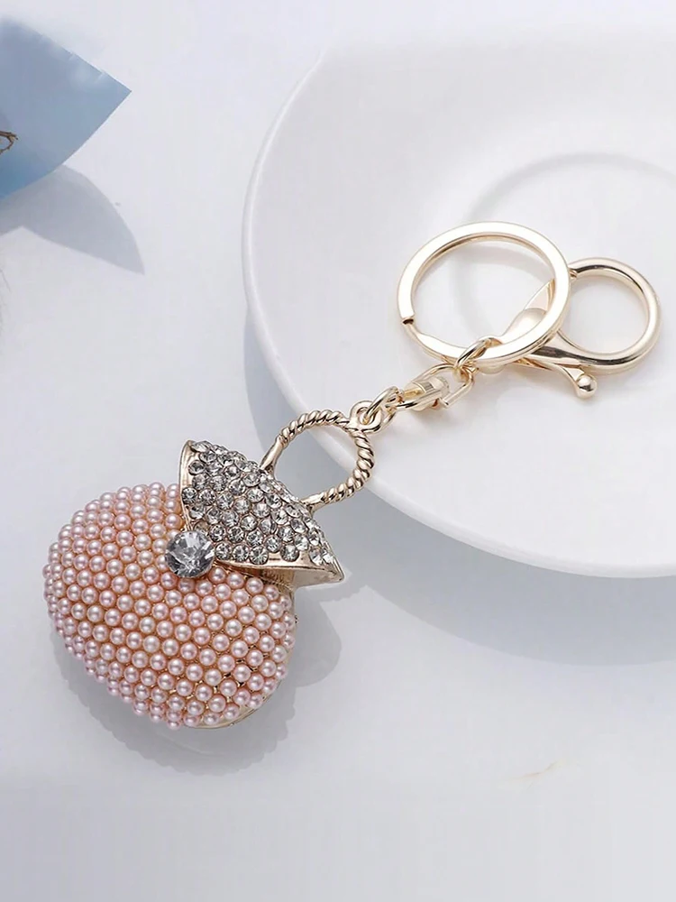 Korean Pearl Beads Diamond Studded Key Chain Advanced Exquisite Bag Pendant Holiday Gifts ﻿ ﻿ image 6