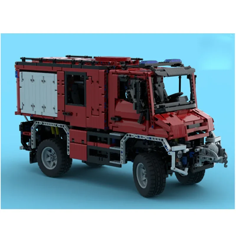 MOC-97560 New City Sprinkler 218 Fire Truck Building Block Model 5200 Parts Little Kids Dream Fire Hero Fire Truck Kids Toy Gift