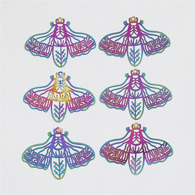 20Pcs/Lot New Creative Stainless Steel Hollow Animal Butterfly Charms Connectors DIY for Earrings Jewelry Findings Accessories