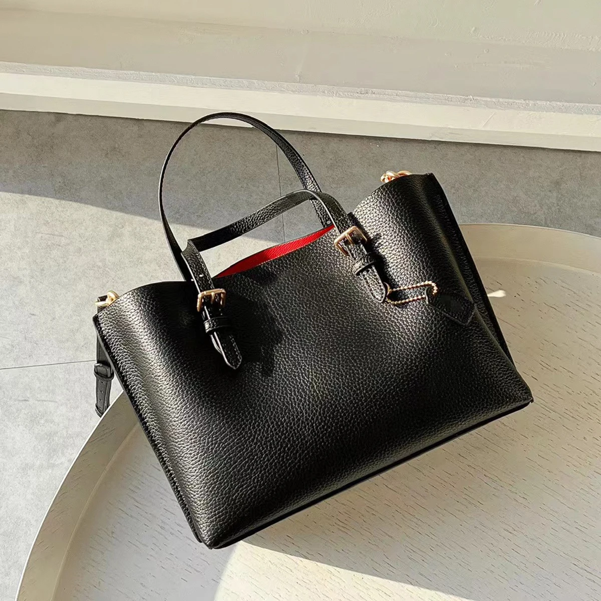 Real leather Designer Handbag High Quality Large Casual Retro Tote
