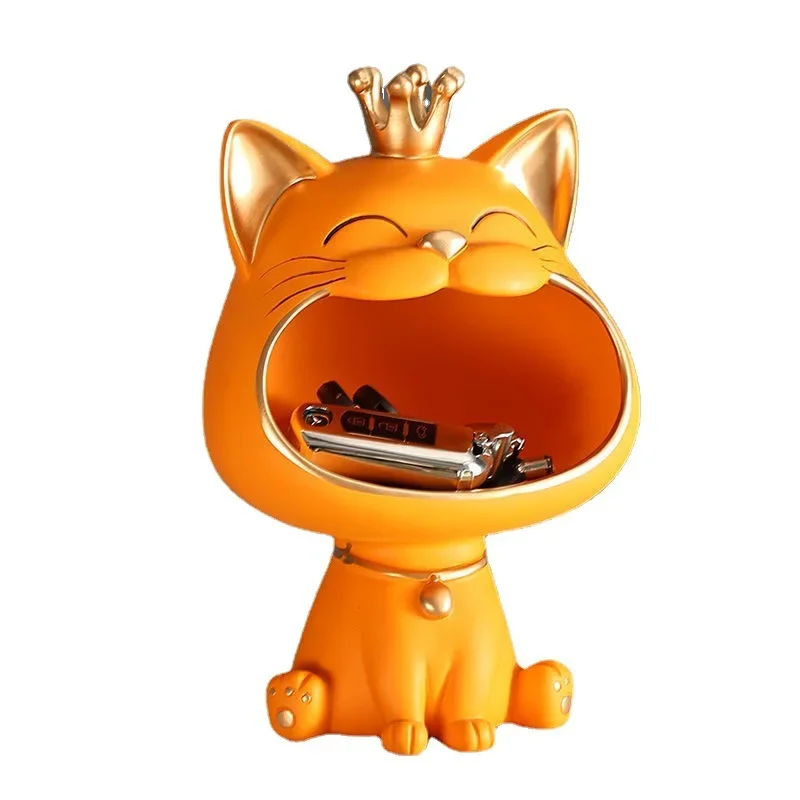 Big Mouth Cat Entrance Key Storage Living Room Home Decoration Decoration New House Maneki-neko Gift Modern Style Decor view 5