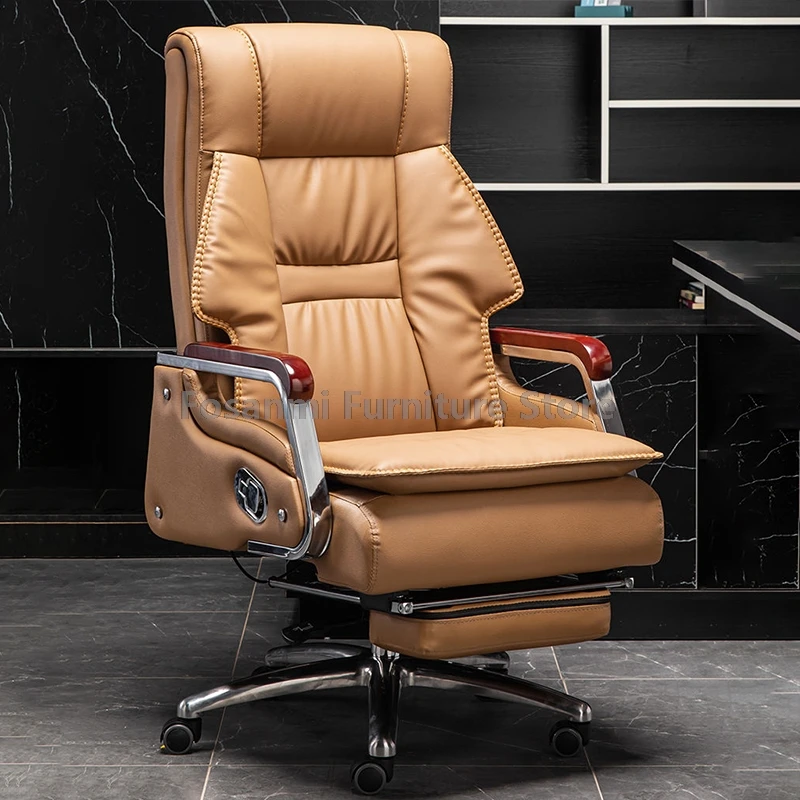 Ergonomic Executive Office Chair With Footrest And Swivel Seat Soft Gaming Chair Adjustable Lumbar Support Angle Computer Chair