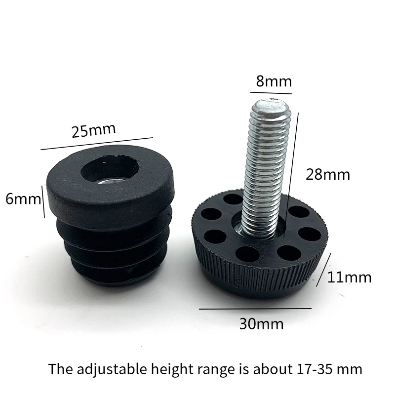 1/3/5/8~20Pcs M8x20/22-50mm Thread Adjustable Table Foot Table Desk Furniture Leg Screw Levelling Foot Glide Leveler Feet Base