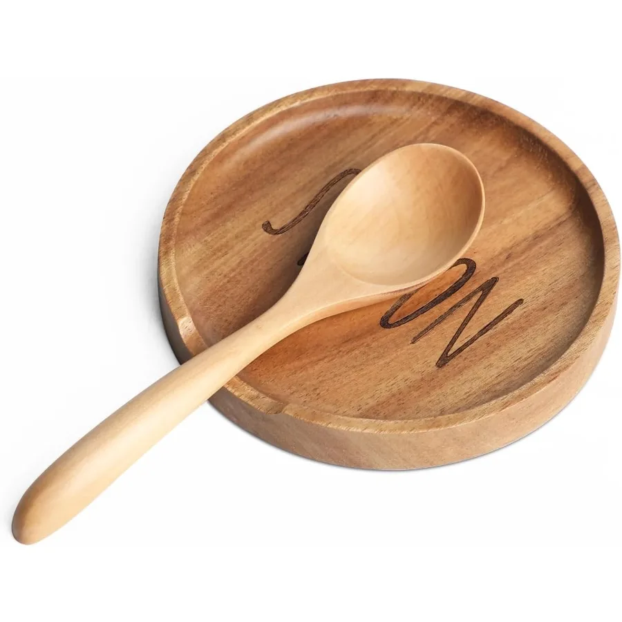 

Acacia Wood Spoon Rest Holder Wooden Spoon Holder For Kitchen Stove Top With Non-Slip Silicone Feet Perfect Stand For Spoon Cof