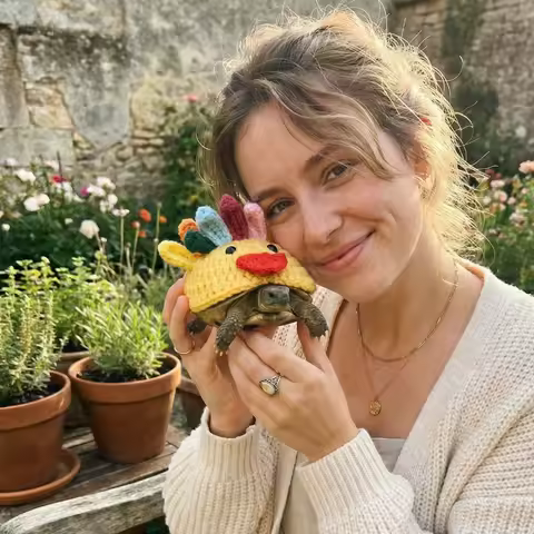 Adjustable Strap Knitted Turtle Sweater Funny Handmade Tortoise Shell Costume Soft Cartoon Small Pet Warm Outfit Festive