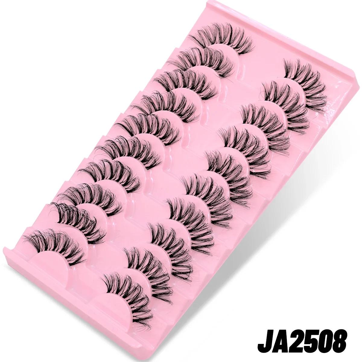 GROINNEYA Halbe Wimpern, weiche, natürliche Katzenaugenwimpern, natürlicher Look, unsichtbares Band, halbe gefälschte Wimpern, flauschige Wimpern
