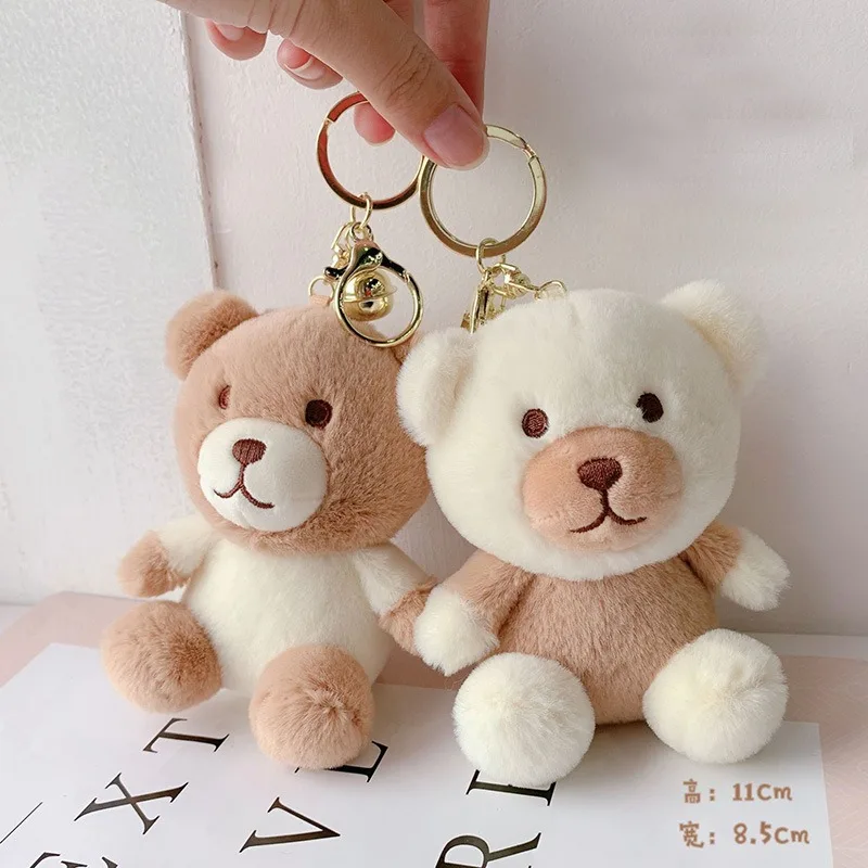 New Cartoon Sweet Milk Tea Bunny Keychain Creative Lifelike Rabbit Animal Pendant Plush Keychain Fashionable Doll Bag Decoration