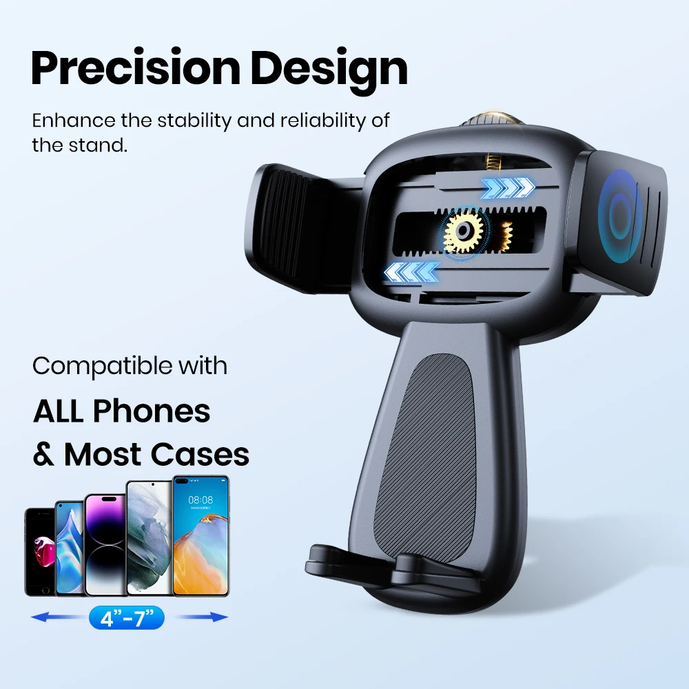 TOPK Car Phone Mount,Upgraded Support Full-Range Adjustment Cell Phone Holder for Dashboard Hands-Free Automobile for Smartphone