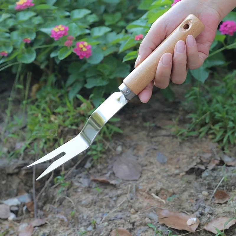 Stainless Steel Weed Pulling Tool with shaped Head Ergonomic Handle, Stainless Steel Perfect Gardening Gift