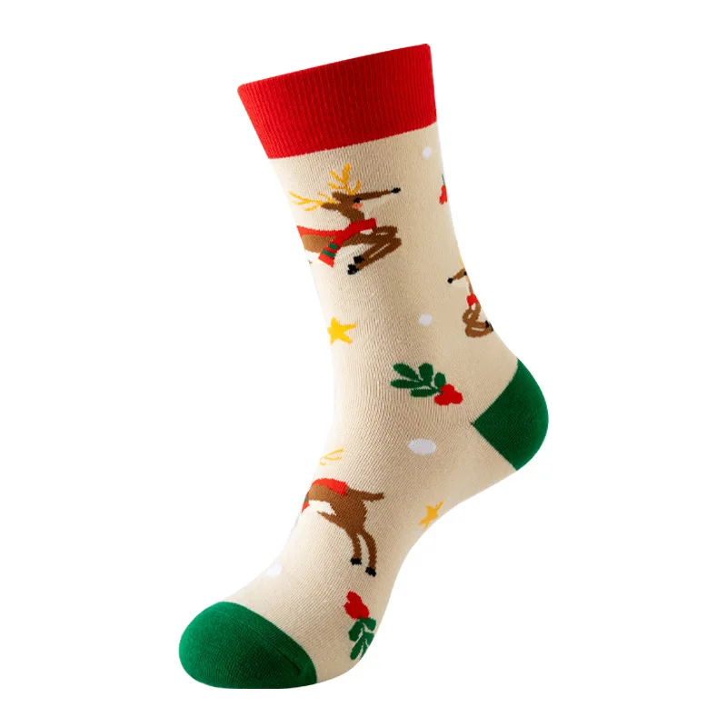 

Miosam Popular custom Unisex Jacquard Cotton Socks Casual nude elk Crew business Comfortable Breathable Stockings socks