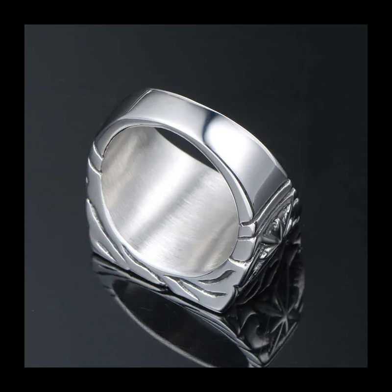 التيتانيوم الصلب والمجوهرات مدينة ضوء خاتم مجوهرات رجالية خاتم المرأة زهرة الأرز موضة فنجر SA1046