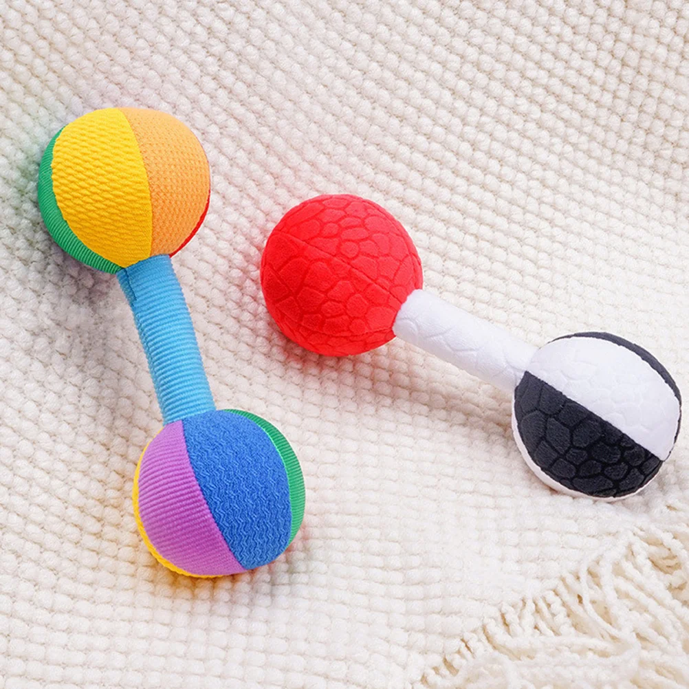 2 Pcs Kids Pretend Dumbbells Baby Training Toys Children’s Small Christmas Grip Newborn Teether