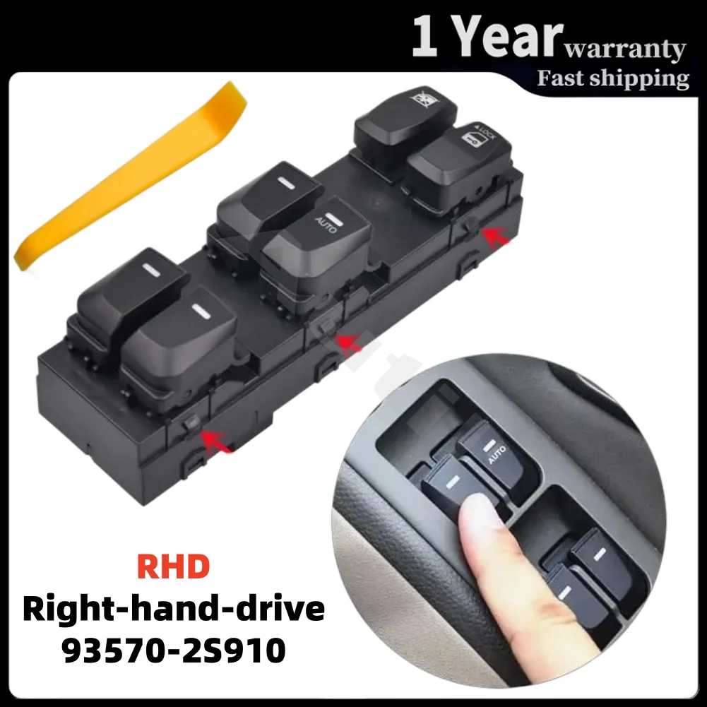 

93570‑2S910 RHD Front Right Master Power Window Control Switch for Hyundai IX35 Tucson 2009‑2015 Electric Lifter Button Parts