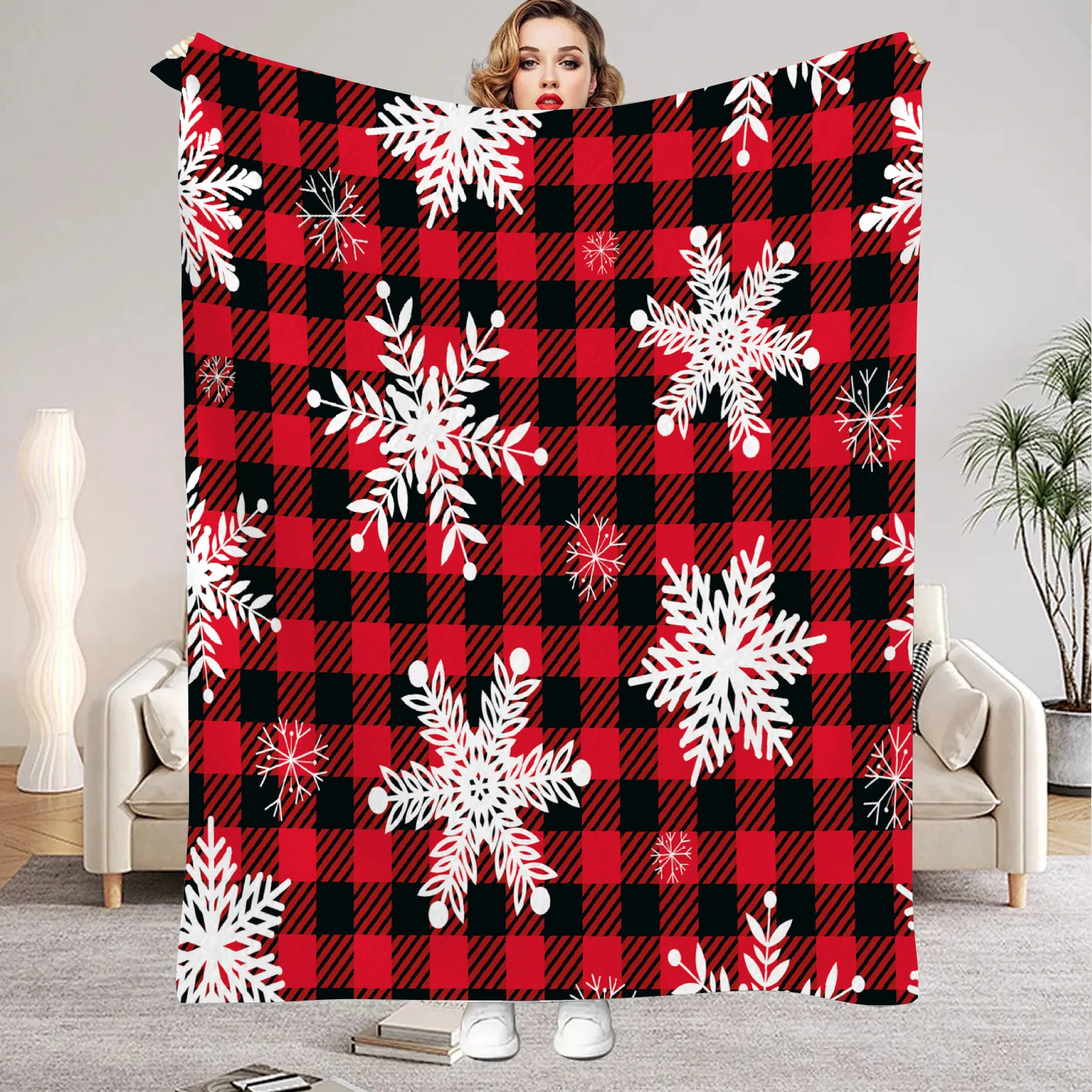 

2026 Happy Christmas Flannel Blanket 3D Printed Blanket For Home Camping Nap Leisure Blankets Christmas Gifts For Home Decor