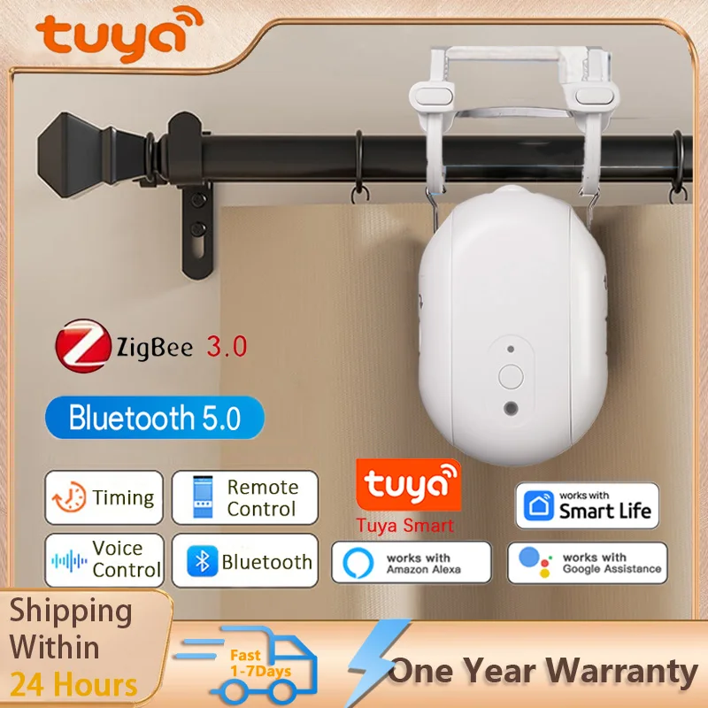 

Умный робот для штор Tuya с поддержкой Zigbee/Bluetooth, робот-привод для штор Zigbee, управление через приложение Tuya/голосом Siri/Alexa