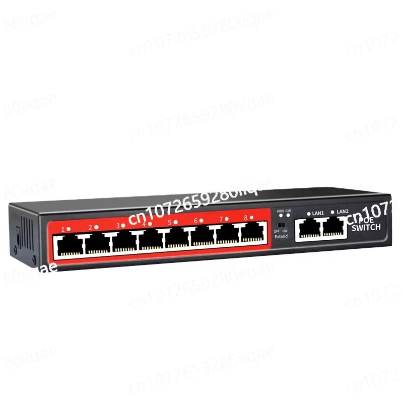 

48V POE switch 8 Prot IEEE 802.3 AF/AT 90w external power supply, for ip cameras, wireless AP