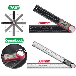 2-in-1 Digital Angle Meter Inclinometer 360 Degree Electronic Angle Ruler Goniometer High Accuracy Angle Finder for Woodworking