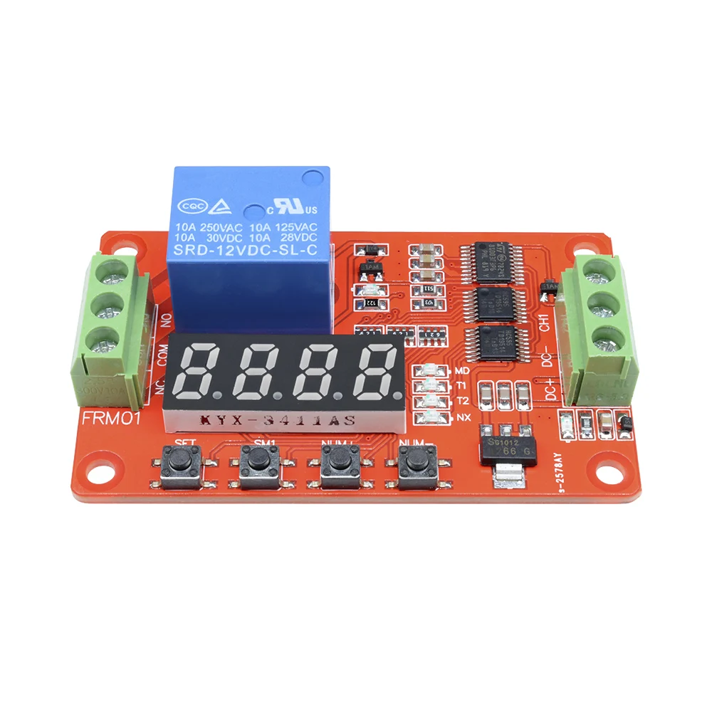 

12V DC Multifunction Self-lock Relay PLC Cycle Delay Time Timer Switch Module PLC Home Automation Delay Module