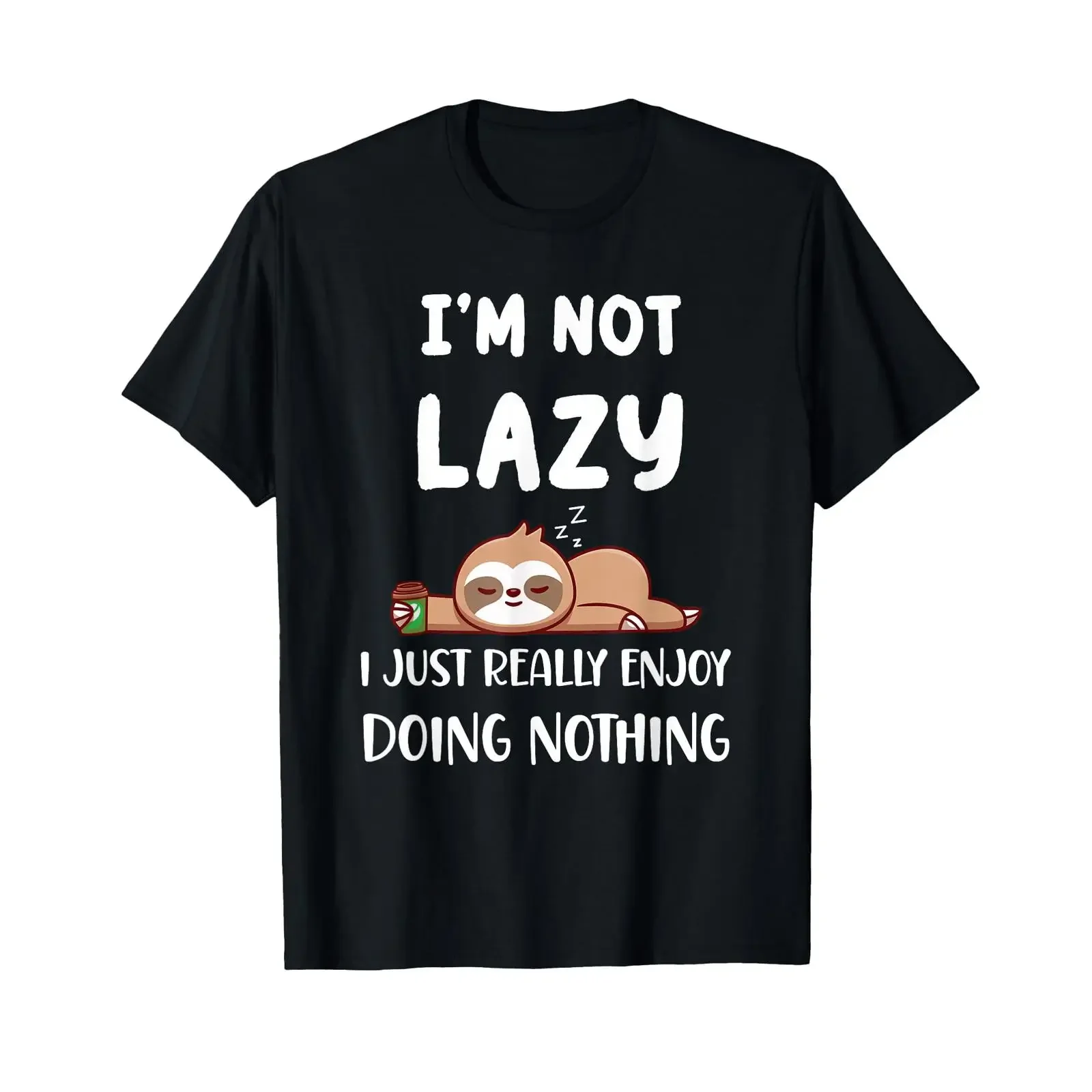 I'm Not Lazy I Just Really Enjoy Doing Nothing Coffee Sloth T Shirt vintage Washed Stretched Slightly Unisex designer clothes