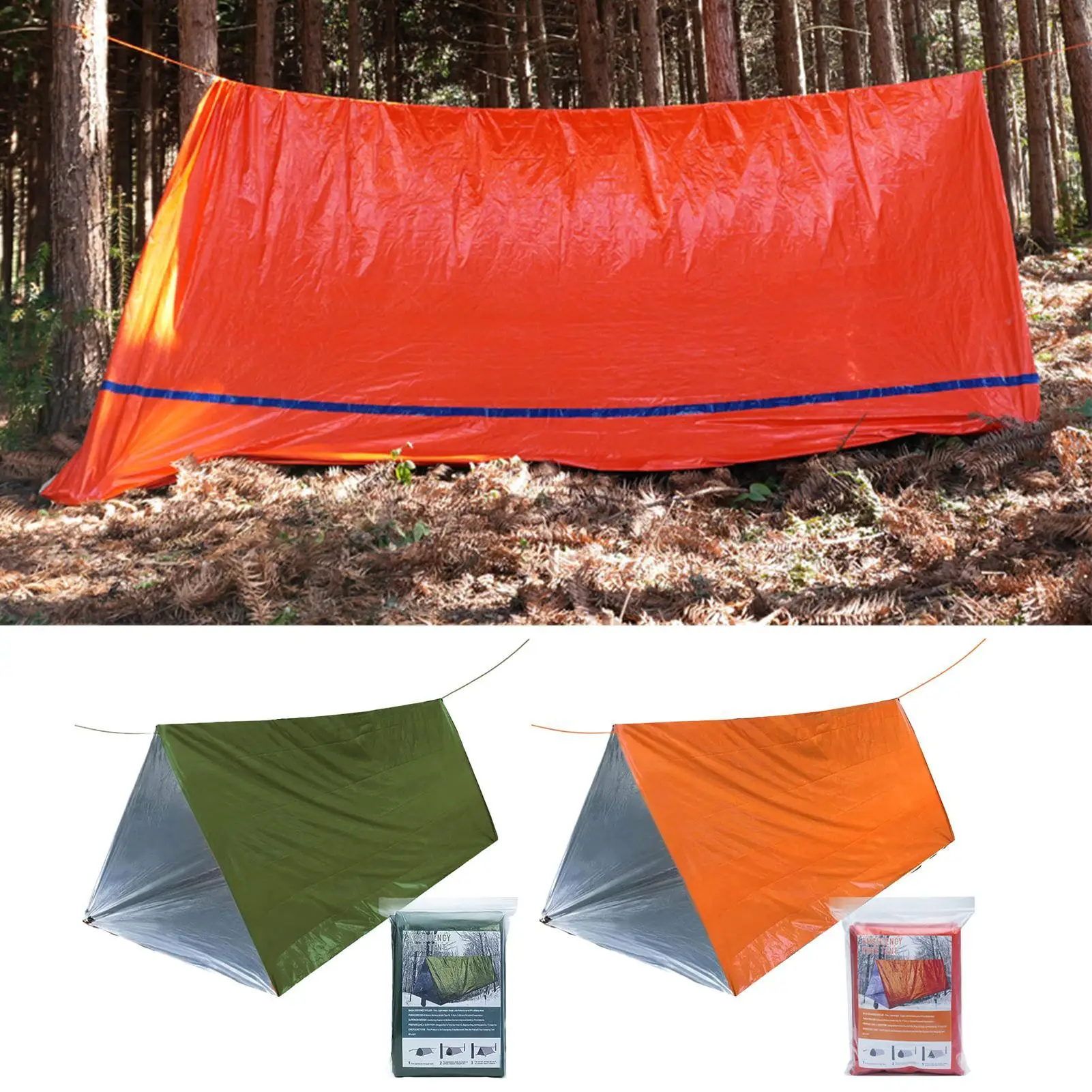 Emergency tent Waterproof 2 Person Emergency Tube Tent for Camping and Outdoor Activities Survival Tent for Hiking Mountaineer
