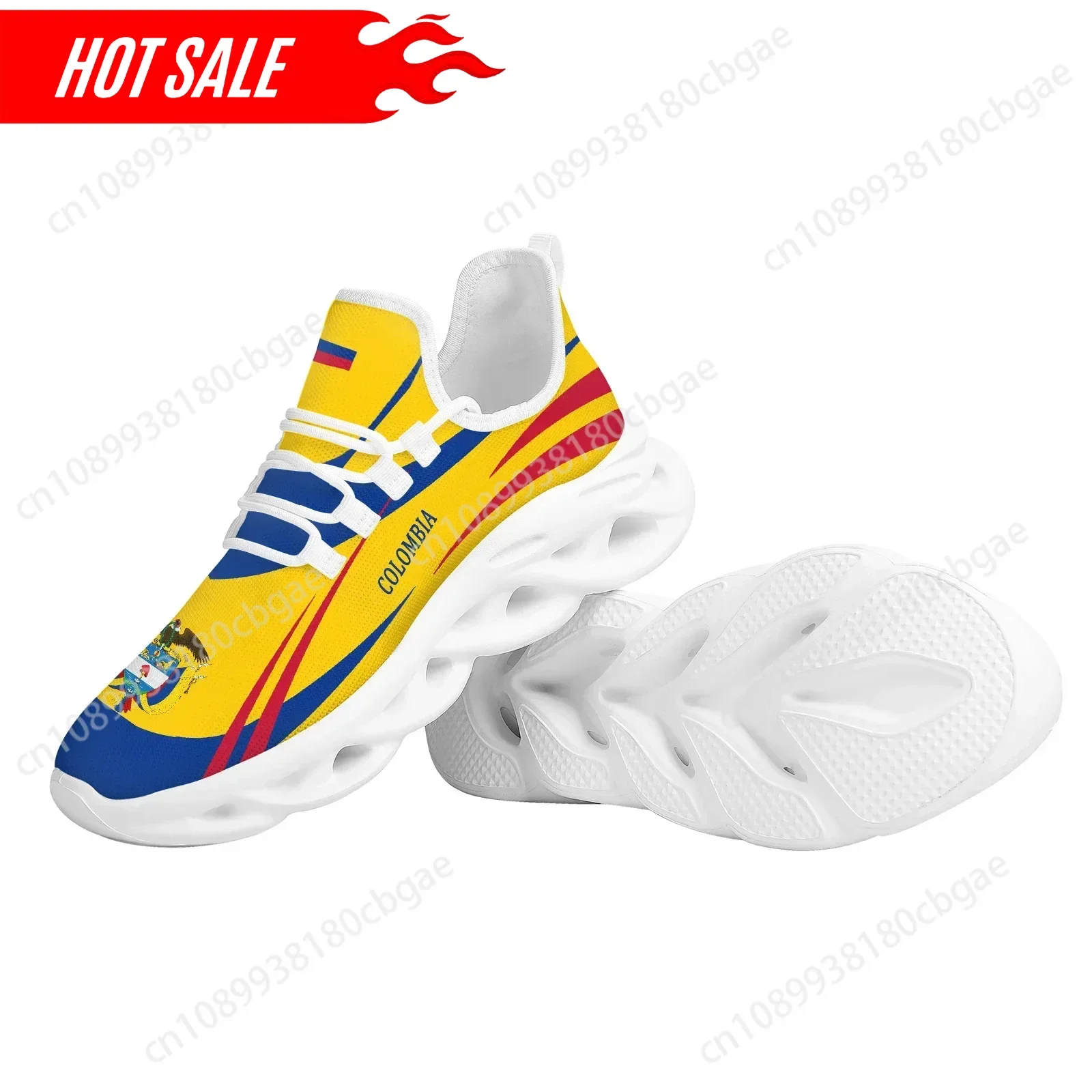 Scarpe da ginnastica traspiranti con design della bandiera cubana colombiana Scarpe con plateau stringate antiscivolo Scarpe vulcanizzate alla moda per studenti con stampa 3D