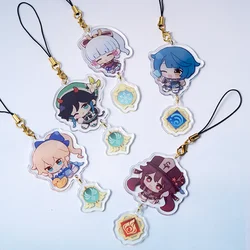 Game Impact Mini Kazuha Hutao Xiao Eye of God Acrylic Lanyards For IPhone/Xiaomi/Huawei Mobile Phone Case Keychain Cover Hang