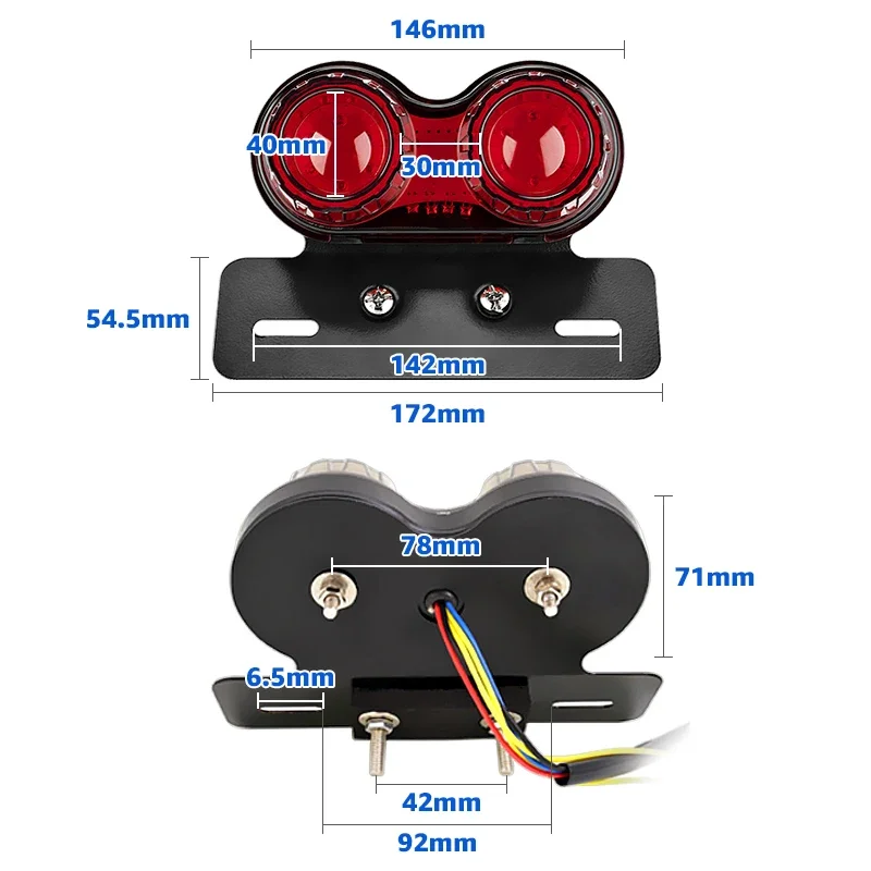 12V Universal Motorcycle LED Taillight Rear Stop Brake Lights Motorbike Motor Turn Signal Indicators License Plate Lamps For BMW