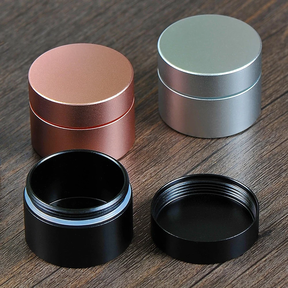 Portable Daily Pill Case,Aluminium Alloy Waterproof Travel Round Pill Box,Pocket Purse Medicine Vitamin Holder Container