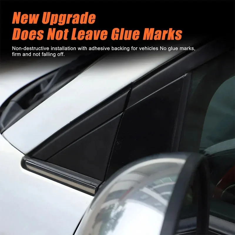 Suetlcoity para fiat 500 2010-2024 abs preto espelho retrovisor do carro lateral triângulo painel capa acessórios do carro