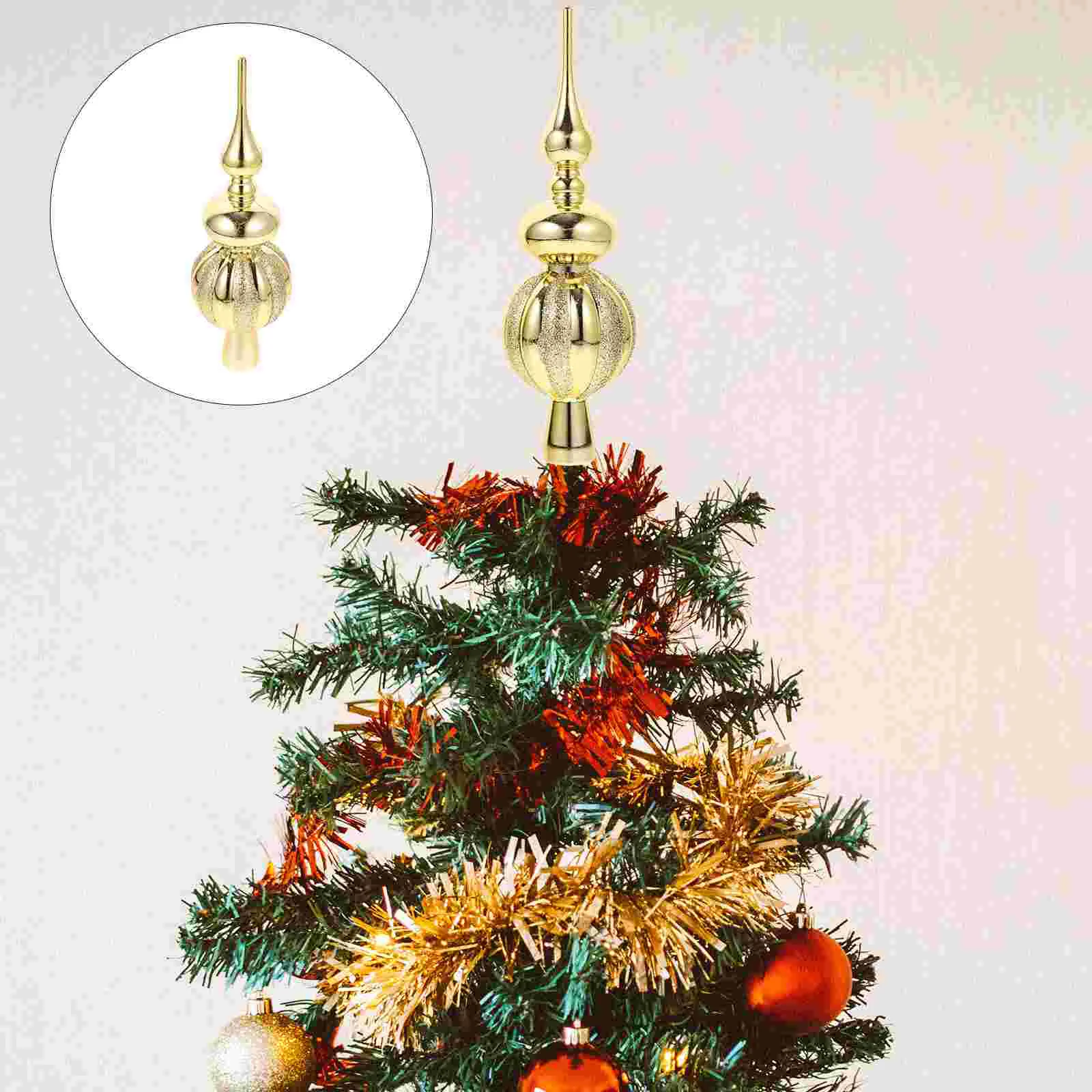 Christmas Decorations Tree Top Star Plastic Electroplated Gourd Props Xmas Topper Ornament Treetop Red Gift