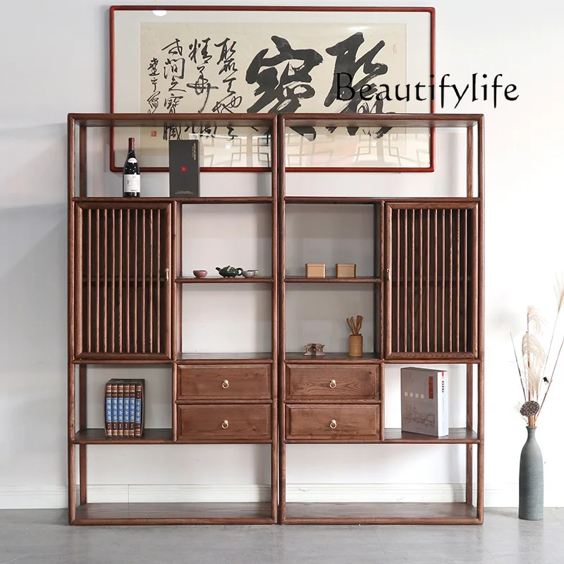 Nordic Style Solid Wood Zen Duobao Pavilion Display Stand