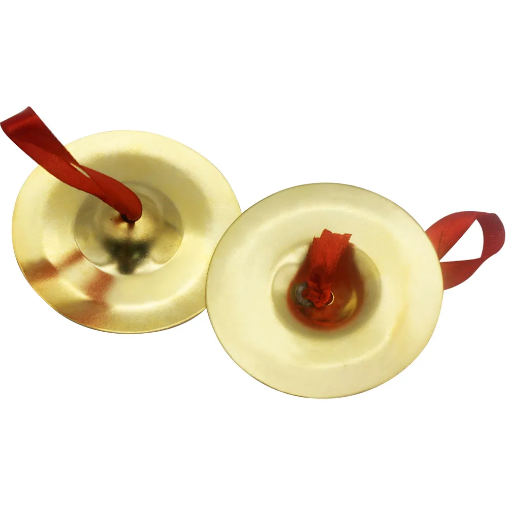 

1 Pair Mini Finger Cymbals Premium Sturdy Musical Percussion Tunable Easy Store Crisp Loud Compact Exquisite Silver