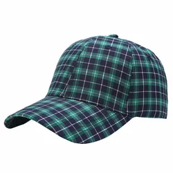 Men's Red Plaid Cap Classic 6 Panel Baseball Caps Adjustable Dad Hat Fashion Versatile Ladies Yellow Green Outdoor Outing Visor