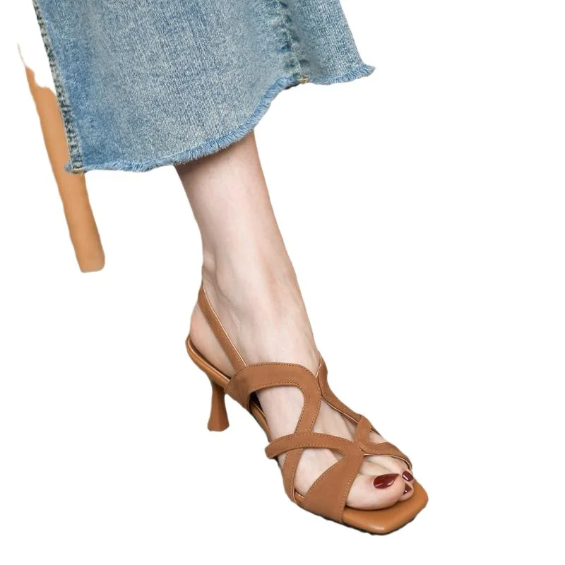 2025 Summer New Women's Sandals Elegant Versatile Women High Heels Square Head Western Women's Shoe Comfortable heels for ladies view 5