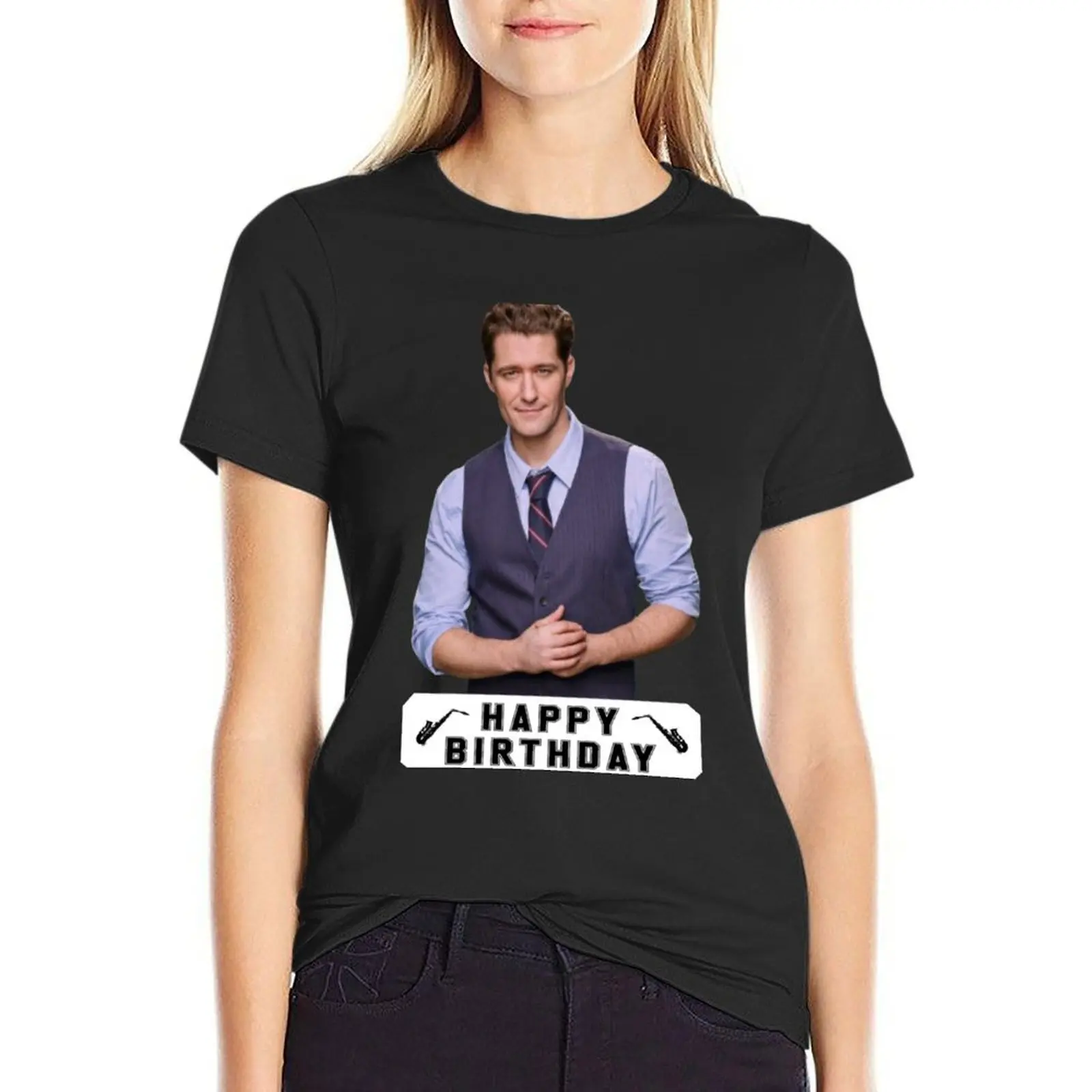 Happy Birthday matthew morrison T-Shirt aesthetic clothes anime clothes tops Women