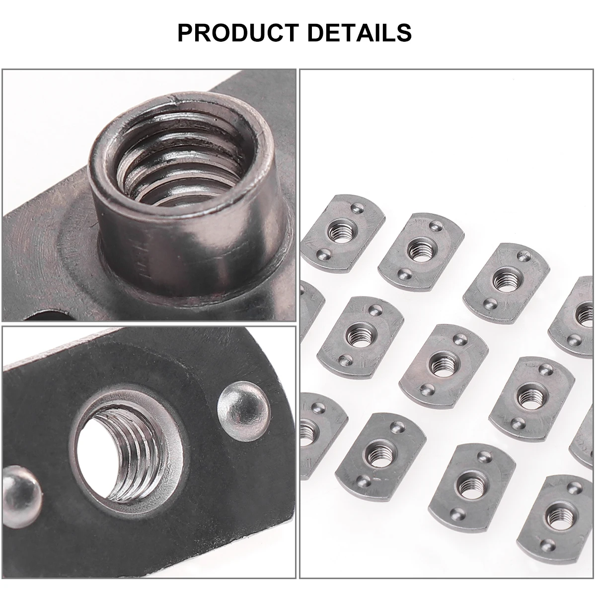 15pcs T-Nuts Welding Metric Screws Weldable Fasteners Threaded Insert Carbon Steel Indoor Outdoor Furniture Appliances