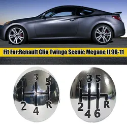 5/6 Speed Gear Knob Stick Badge Emblem Trim Cap Cover for Renault Clio Twingo Scenic Megane II Laguna Kangoo Modus 1996-2011